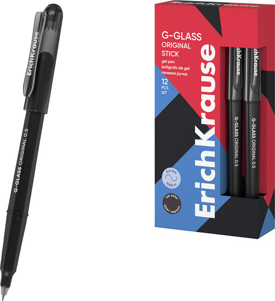 Изображение товара Ручка гелевая Erich Krause G-Glass Stick Original 0.5 / 61302 (черный)