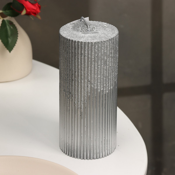 Изображение товара Свеча Дарим Красиво Рельеф / 9814716 (серебристый)
