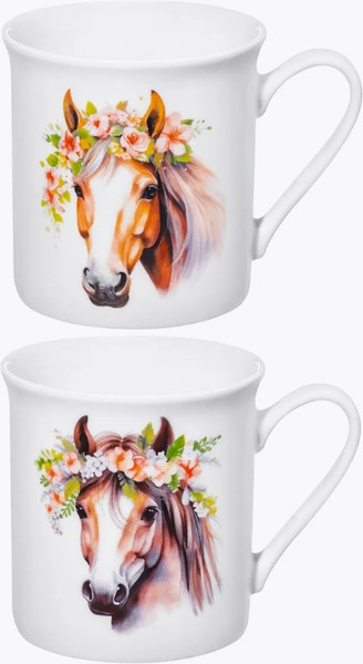 Изображение товара Набор кружек Elan Gallery Лошадь с цветочным венком / 880236