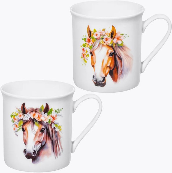 Изображение товара Набор кружек Elan Gallery Лошадь с цветочным венком / 880236