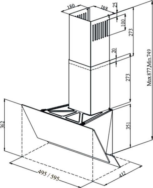 Изображение товара Вытяжка наклонная Monsher Stella 60 (Blanc)