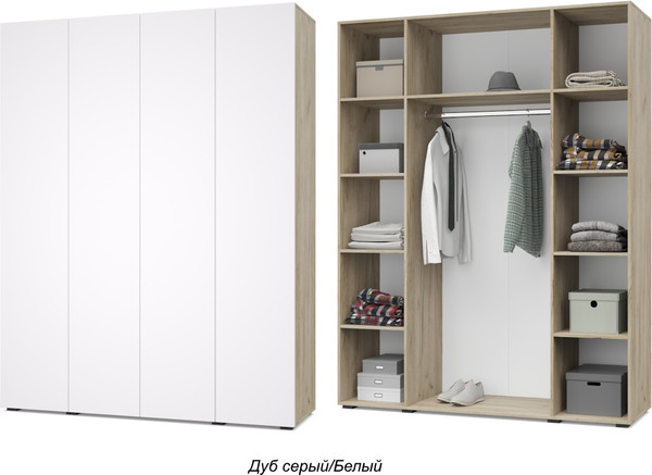 Изображение товара Шкаф Modern Челси Ч41 (серый дуб/белый)