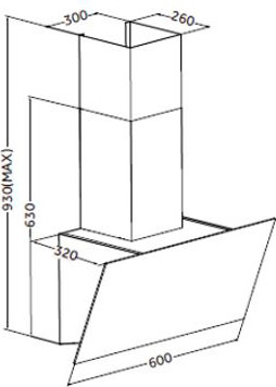 Изображение товара Вытяжка наклонная ZORG Alma 1000 60 S BL (черный)