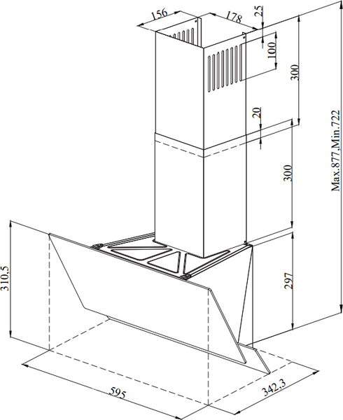 Изображение товара Вытяжка наклонная Monsher Laval 60 (Noir)