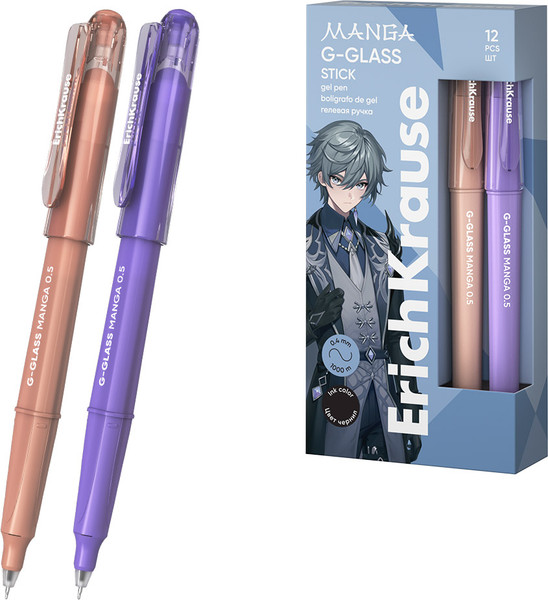 Изображение товара Ручка гелевая Erich Krause G-Glass Stick Manga 0.5 / 61306 (черный)
