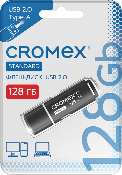 Изображение товара USB flash накопитель Cromex Standard 128Gb / 514161 (черный)