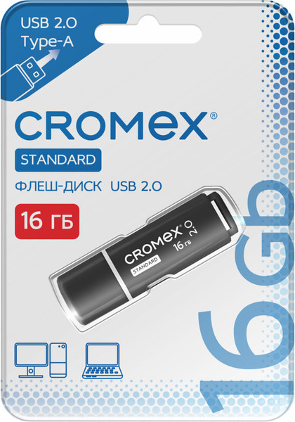 Изображение товара USB flash накопитель Cromex Standard 16Gb / 514158 (черный)