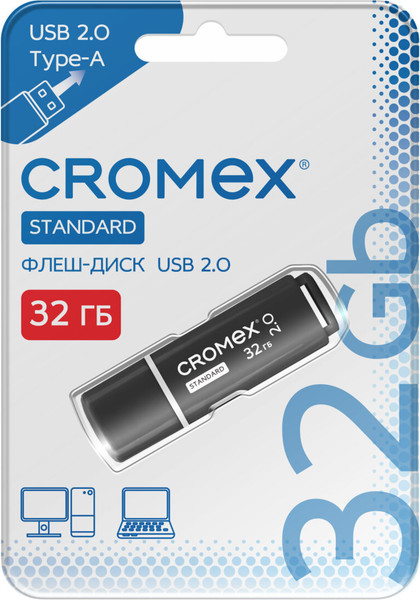 Изображение товара USB flash накопитель Cromex Standard 32Gb / 514159 (черный)