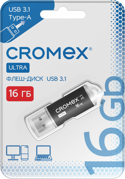 Изображение товара USB flash накопитель Cromex Ultra 16Gb / 514162 (черный)