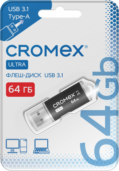 Изображение товара USB flash накопитель Cromex Ultra 64Gb / 514164 (черный)