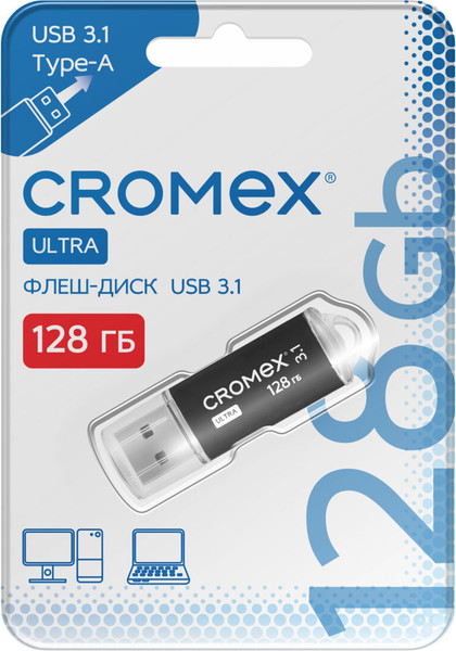 Изображение товара USB flash накопитель Cromex Ultra 128Gb / 514165 (черный)