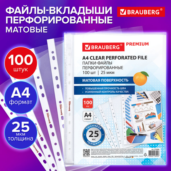 Изображение товара Набор файлов Brauberg Premium / 273000 (100шт)