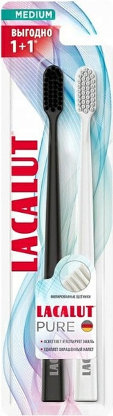 Изображение товара Набор зубных щеток Lacalut Pure средней жесткости (2шт)