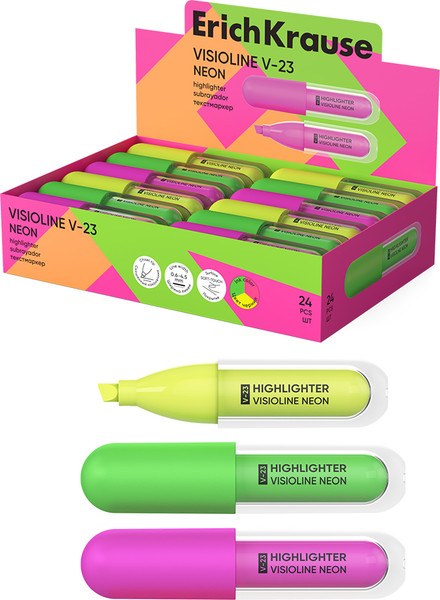 Изображение товара Текстовыделитель Erich Krause Visioline V-23 Neon / 63552 (в ассортименте)