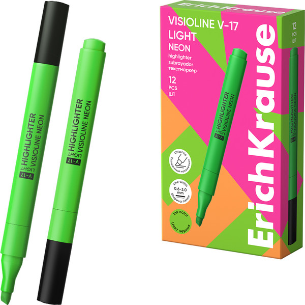 Изображение товара Текстовыделитель Erich Krause Visioline V-17 light Neon / 63557 (зеленый)