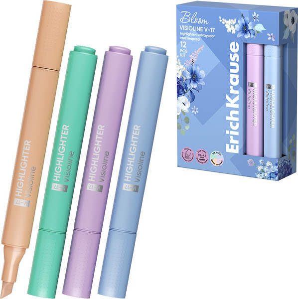 Изображение товара Текстовыделитель Erich Krause Visioline V-17 Pastel Bloom / 60808 (в ассортименте)