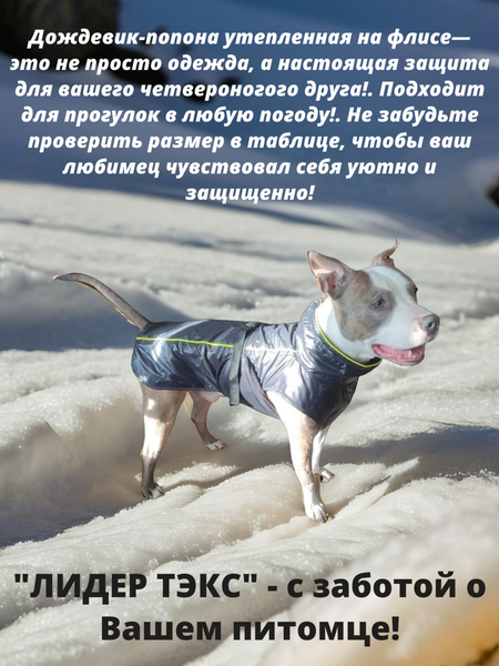 Изображение товара Дождевик для животных Лидер Тэкс Утепленный 02-25 (3XL, черный)