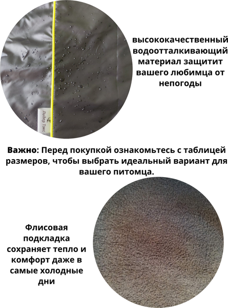 Изображение товара Дождевик для животных Лидер Тэкс Утепленный 02-25 (3XL, черный)