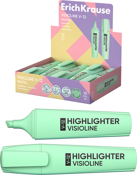 Изображение товара Текстовыделитель Erich Krause Visioline V-12 Pastel / 60804 (зеленый)