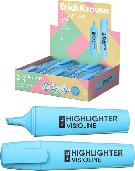 Изображение товара Текстовыделитель Erich Krause Visioline V-12 Pastel / 60806 (голубой)