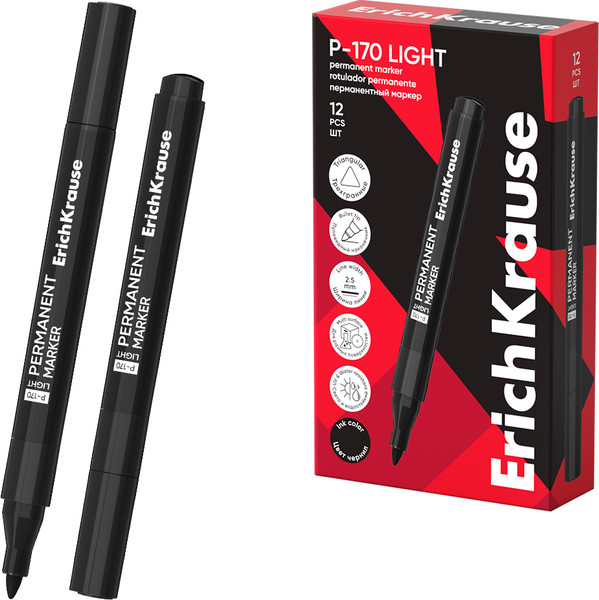Изображение товара Маркер перманентный Erich Krause P-170 light / 63563 (черный)