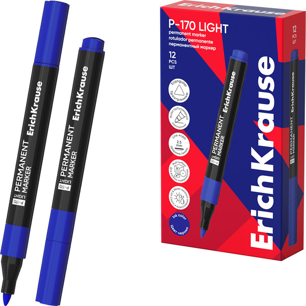 Изображение товара Маркер перманентный Erich Krause P-170 light / 63564 (синий)