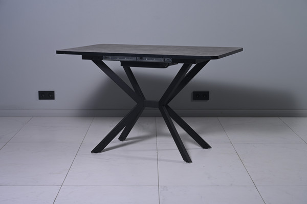 Изображение товара Обеденный стол Мир стульев Саен 28 120x80/30 (черный муар/бетон 809)