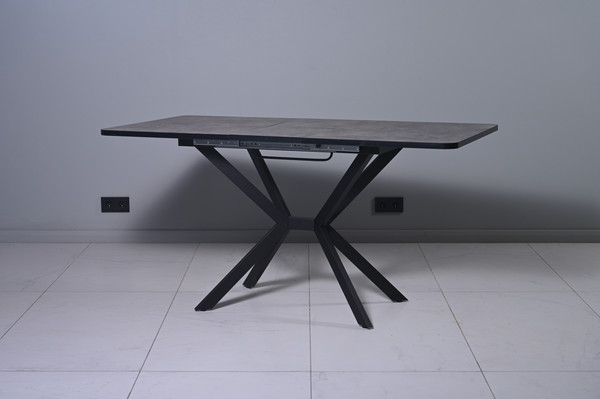 Изображение товара Обеденный стол Мир стульев Саен 28 120x80/30 (черный муар/бетон 809)