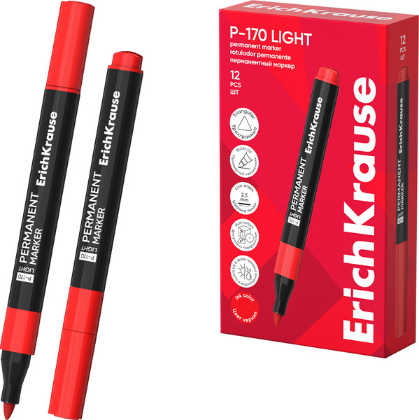 Изображение товара Маркер перманентный Erich Krause P-170 light / 63565 (красный)