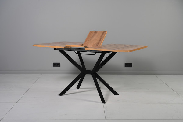 Изображение товара Обеденный стол Мир стульев Саен 28 120x80/30 (дуб вотан/черный муар)