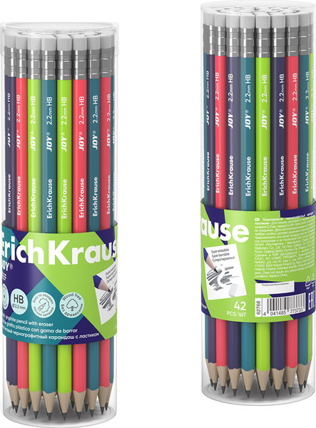 Изображение товара Простой карандаш Erich Krause Joy Reef суперстираемый / 62768 (с ластиком)