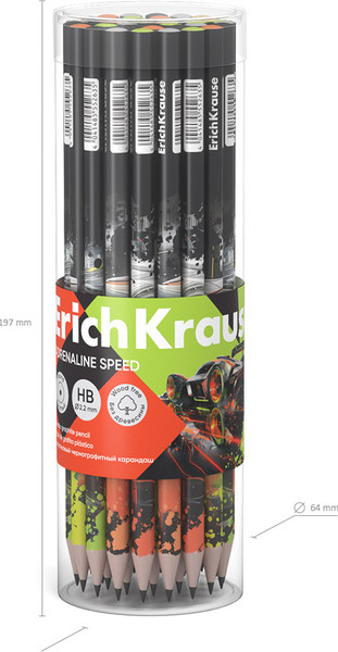 Изображение товара Простой карандаш Erich Krause Adrenaline Speed НВ / 62773