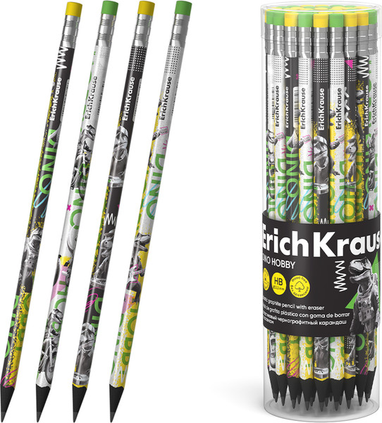 Изображение товара Простой карандаш Erich Krause Dino Hobby НВ / 62774 (с ластиком)
