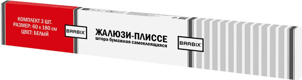 Изображение товара Штора-плиссе Brabix 60x180 / 700003 (3шт, белый)