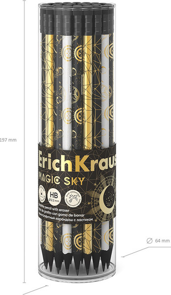 Изображение товара Простой карандаш Erich Krause Magic Sky HB / 55259 (с ластиком)
