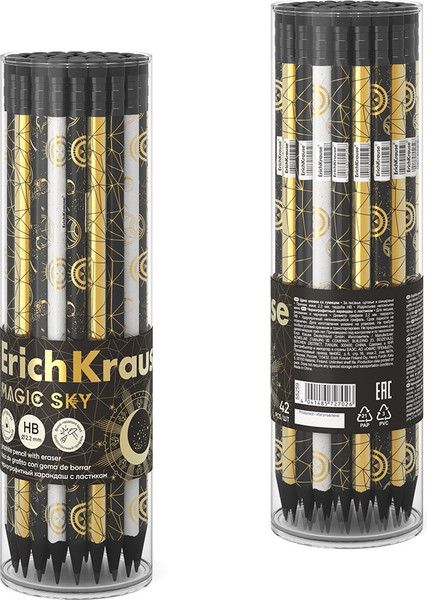 Изображение товара Простой карандаш Erich Krause Magic Sky HB / 55259 (с ластиком)