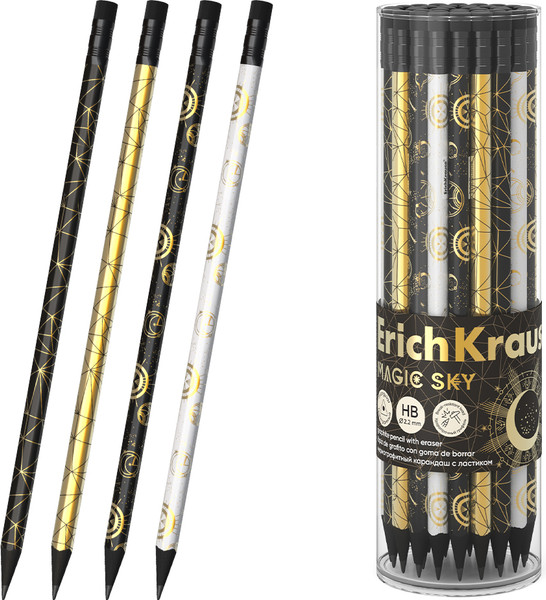 Изображение товара Простой карандаш Erich Krause Magic Sky HB / 55259 (с ластиком)