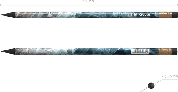 Изображение товара Простой карандаш Erich Krause Fluid НВ / 62766 (с ластиком)