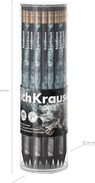 Изображение товара Простой карандаш Erich Krause Fluid НВ / 62766 (с ластиком)