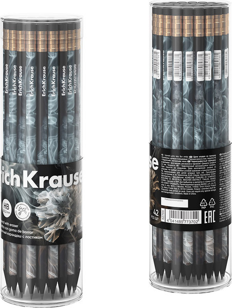 Изображение товара Простой карандаш Erich Krause Fluid НВ / 62766 (с ластиком)