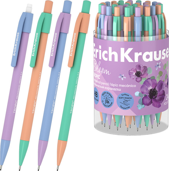 Изображение товара Механический карандаш Erich Krause Tropic Pastel Bloom 0.5 НВ / 60748
