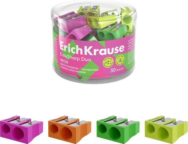 Изображение товара Точилка Erich Krause EasySharp Duo Neon / 60016 (в ассортименте)