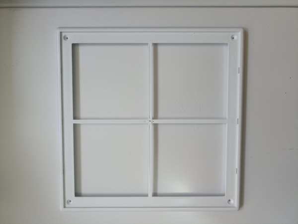 Изображение товара Решетка вентиляционная Ventale PS пластиковая в рамке с сеткой 150x150 (белый)