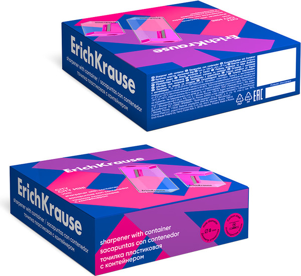Изображение товара Точилка Erich Krause City Vivid с контейнером / 60022 (в ассортименте)