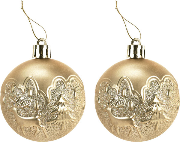 Изображение товара Набор шаров новогодних Золотая сказка 592451 (9шт, золотой/красный)