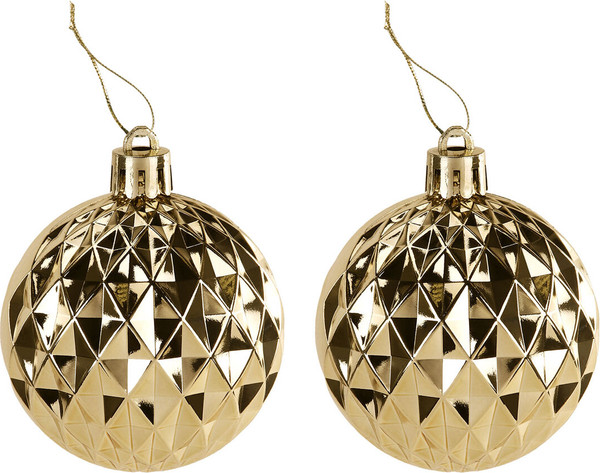 Изображение товара Набор шаров новогодних Золотая сказка 592451 (9шт, золотой/красный)