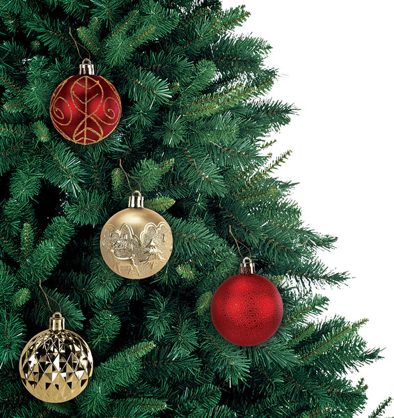 Изображение товара Набор шаров новогодних Золотая сказка 592451 (9шт, золотой/красный)