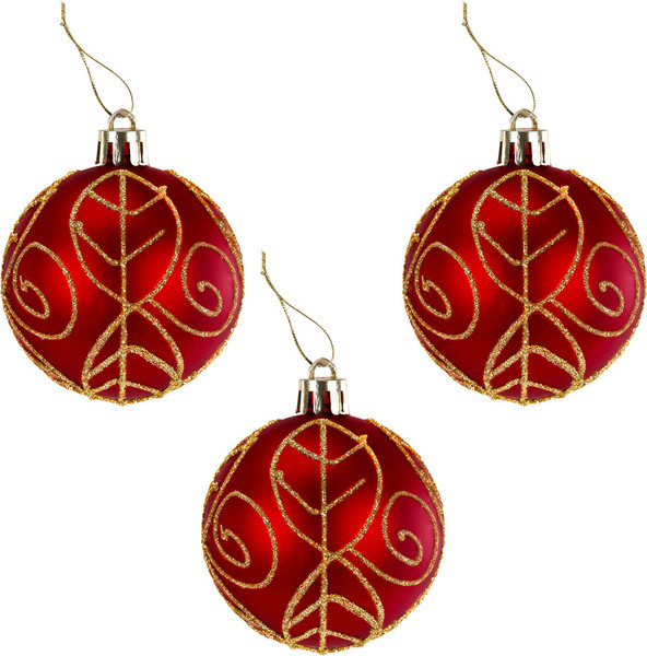 Изображение товара Набор шаров новогодних Золотая сказка 592451 (9шт, золотой/красный)