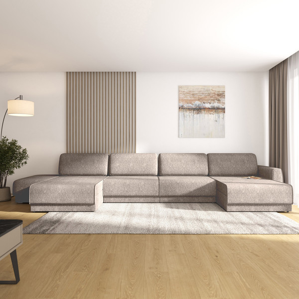 Изображение товара Диван П-образный Олмеко Женева 2S2OPF левый (темный бежевый)