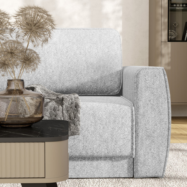 Изображение товара Диван П-образный Олмеко Женева 2S2OPF левый (светло-серый)